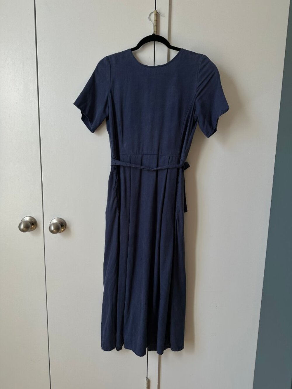 Vetta Capsule Button Up Midi Dress in Navy Blue - Picture 9 of 9